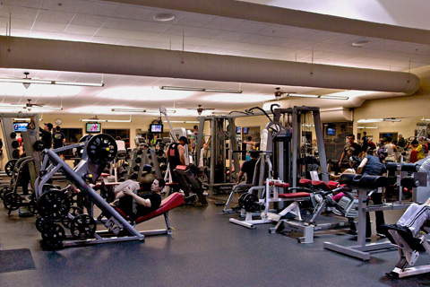 People working out at the gym, one of the many things guests can enjoy at Basin Recreation in Park City, Utah, where guests staying at Xplorie participating properties can enjoy a free daily drop-in pass every day of their stay.
