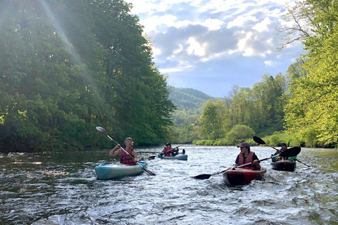 Enjoy a kayak rental from Rivergirl Fishing Co in Todd, North Carolina, where guests staying at Xplorie participating properties can enjoy for free.